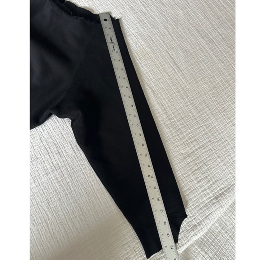 Nili Lotan Black Callie Distressed Crewneck Sweatshirt Fleece Small Made in USA - Picture 7 of 7